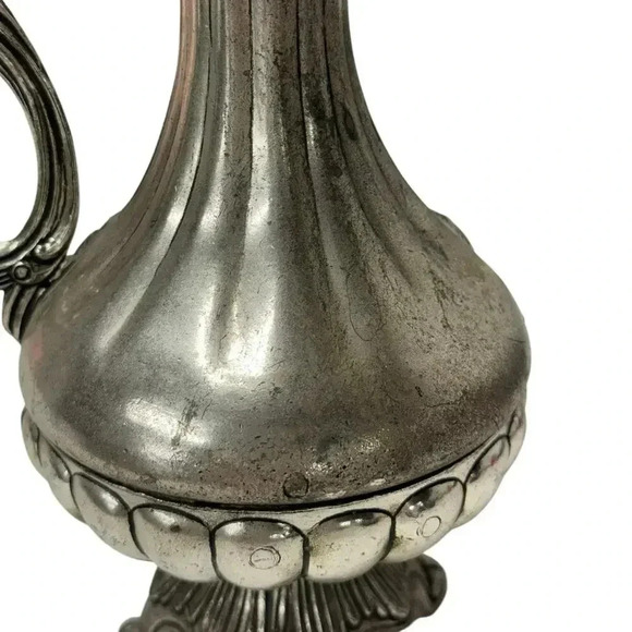 PELTRATO Silver Plated Ewer Pitcher Made In Italy 95-100 Footed Ornate - Picture 5 of 9